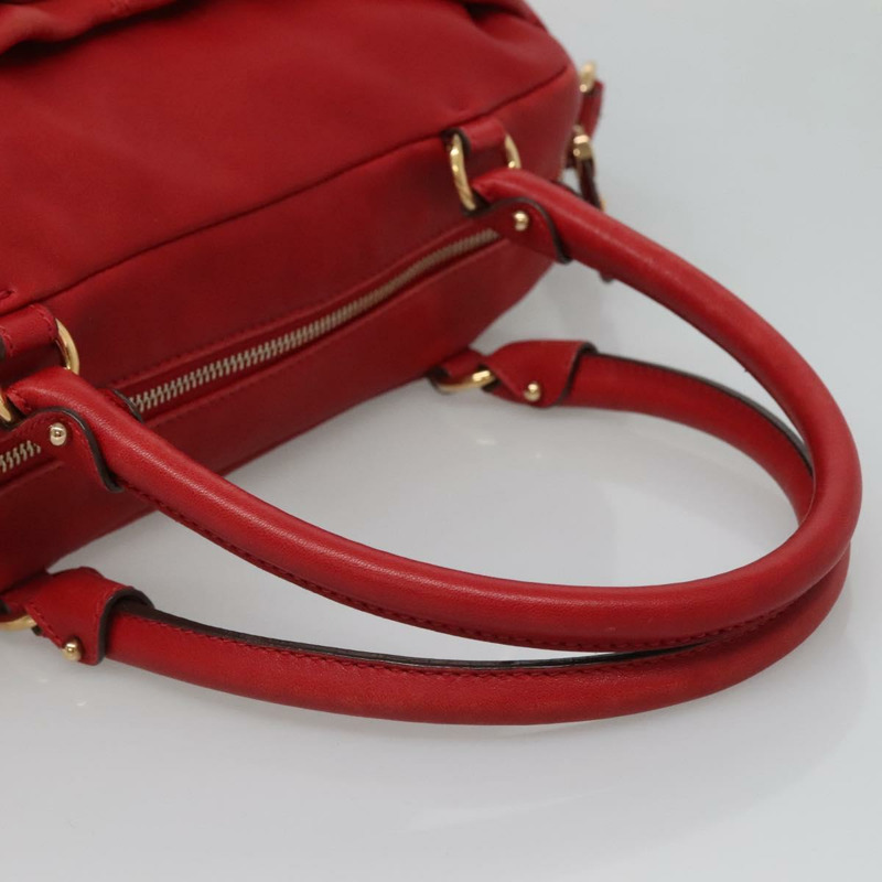 【日本直送】Salvatore Ferragamo 手提包 皮革 2 用 紅色 金色 正品 125303-6
