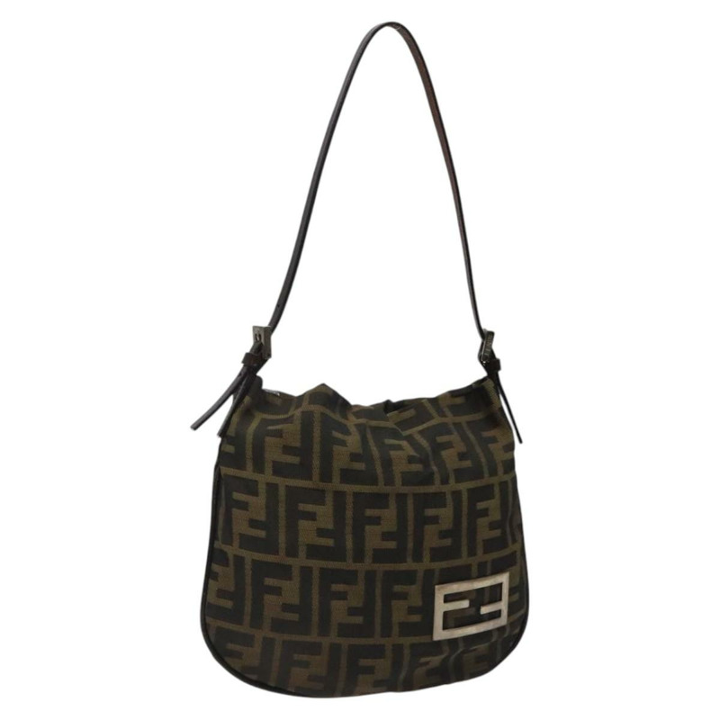 【日本直送】FENDI Zucca 帆布單肩包 棕黑色 正品 am8381-0