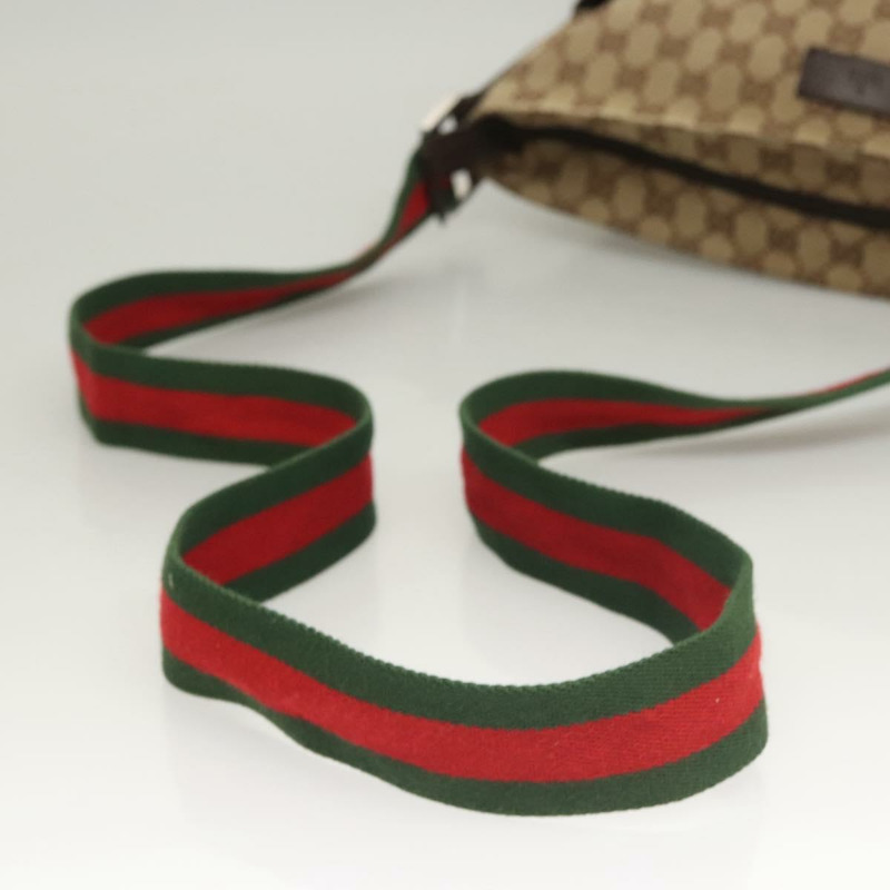 【日本直送】GUCCI GG 帆布織帶雪莉線單肩包米色綠紅色 189751 正品 am8390-6