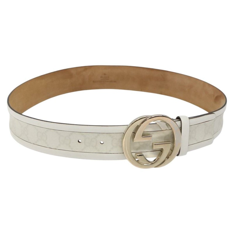 【日本直送】GUCCI 互扣式 GG Supreme 腰帶 PVC 35.4 吋 白色 142930 正品 hk2653-0