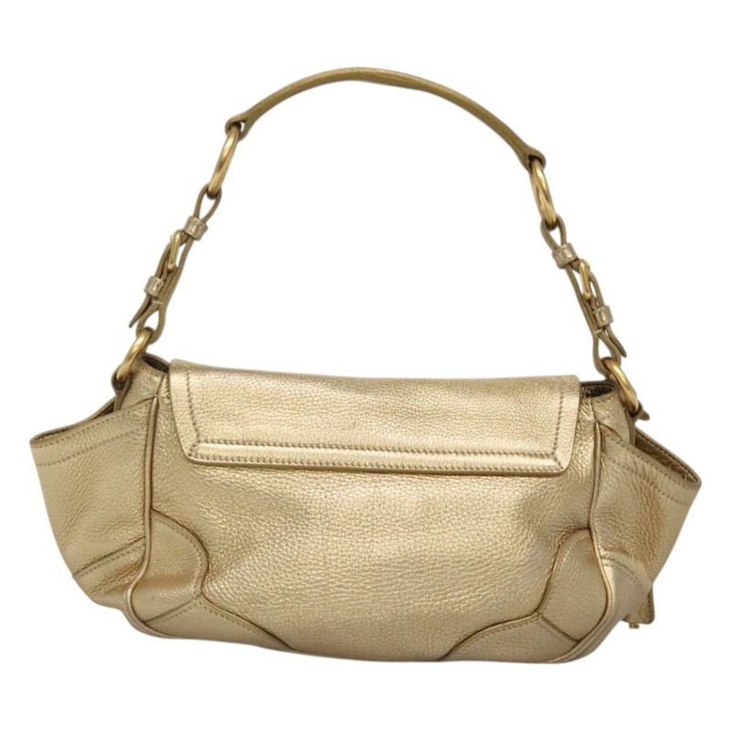 【日本直送】PRADA 單肩包 皮革 金色 正品 125408-1