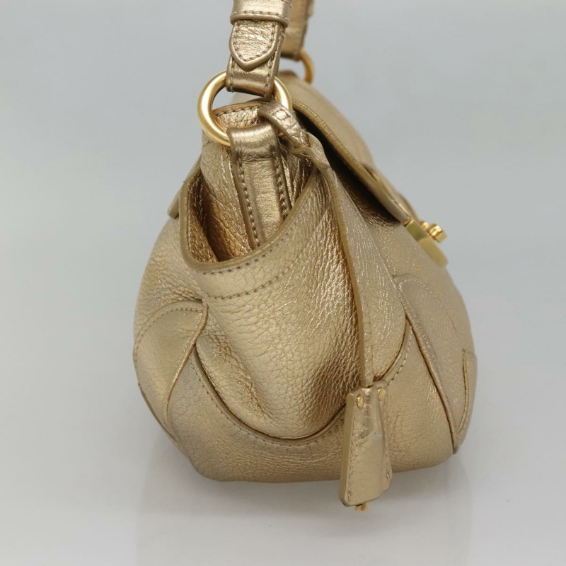 【日本直送】PRADA 單肩包 皮革 金色 正品 125408-2