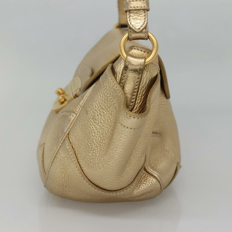 【日本直送】PRADA 單肩包 皮革 金色 正品 125408-3