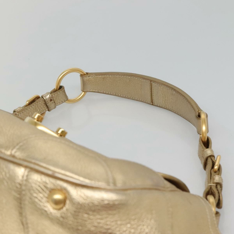 【日本直送】PRADA 單肩包 皮革 金色 正品 125408-13