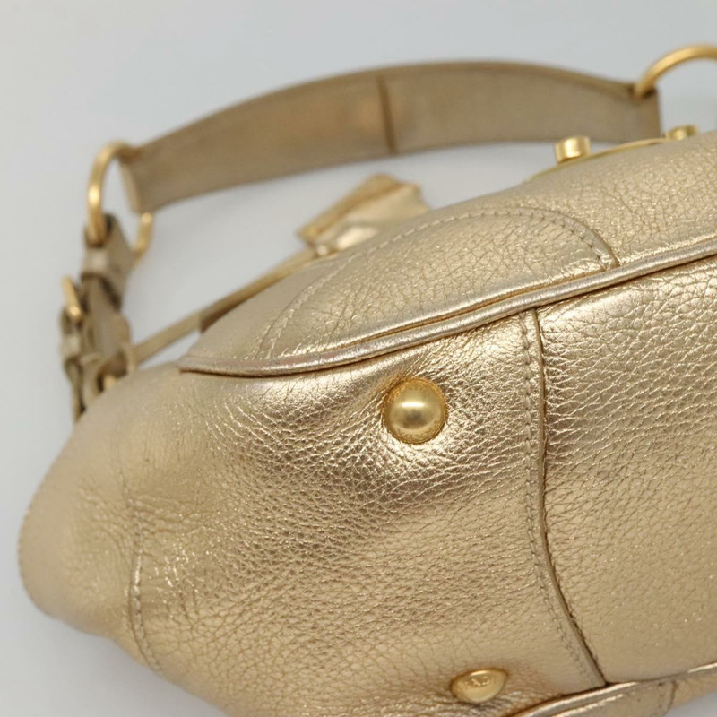 【日本直送】PRADA 單肩包 皮革 金色 正品 125408-14