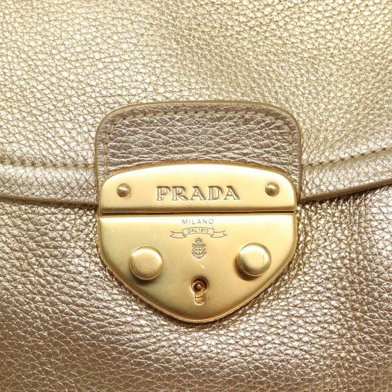 【日本直送】PRADA 單肩包 皮革 金色 正品 125408-17