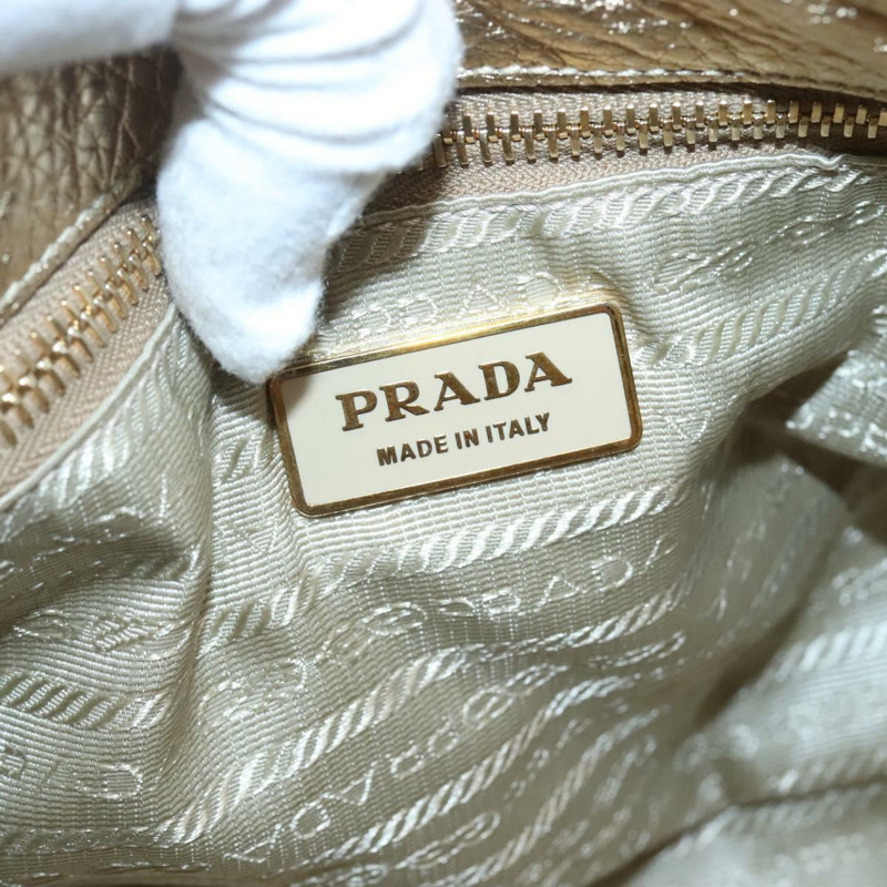 【日本直送】PRADA 單肩包 皮革 金色 正品 125408-18