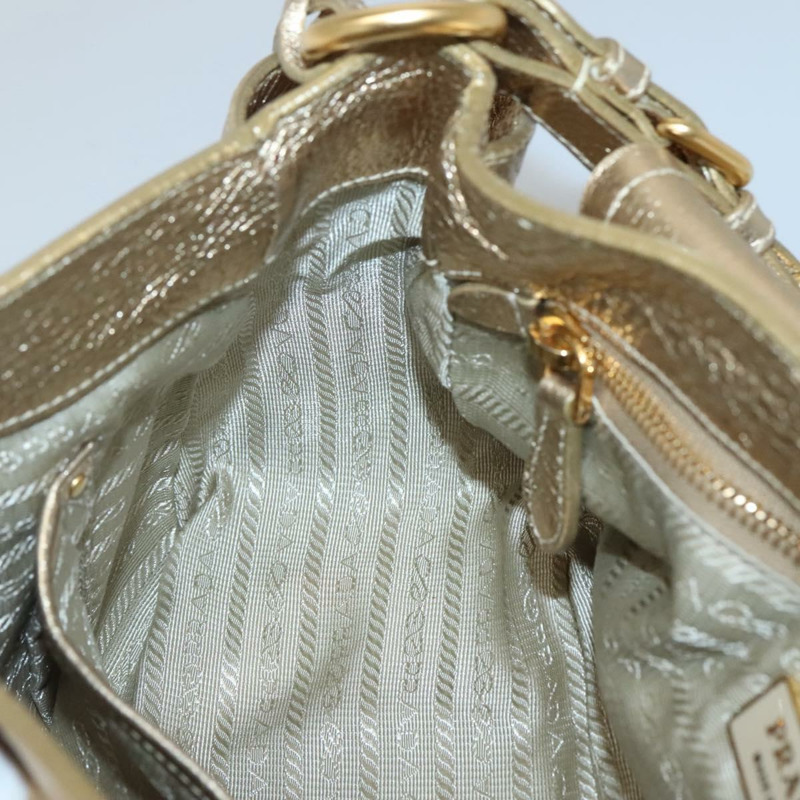 【日本直送】PRADA 單肩包 皮革 金色 正品 125408-20