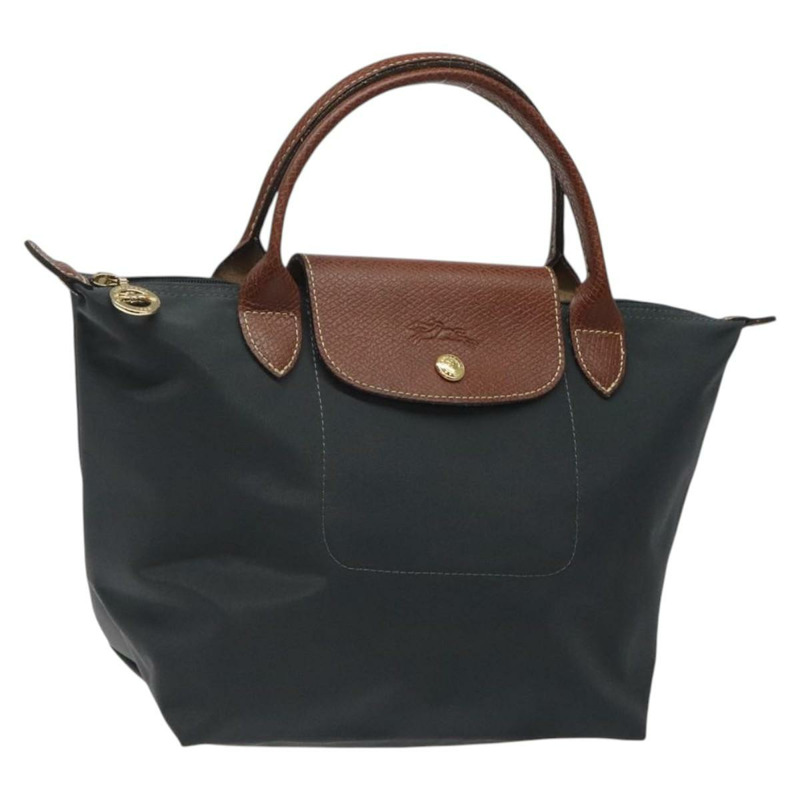 【日本直送】LONGCHAMP 手提包 尼龍皮革 灰色 金色 正品 124565-0