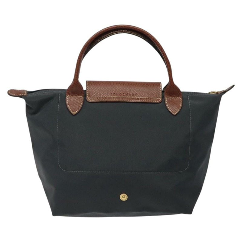 【日本直送】LONGCHAMP 手提包 尼龍皮革 灰色 金色 正品 124565-1