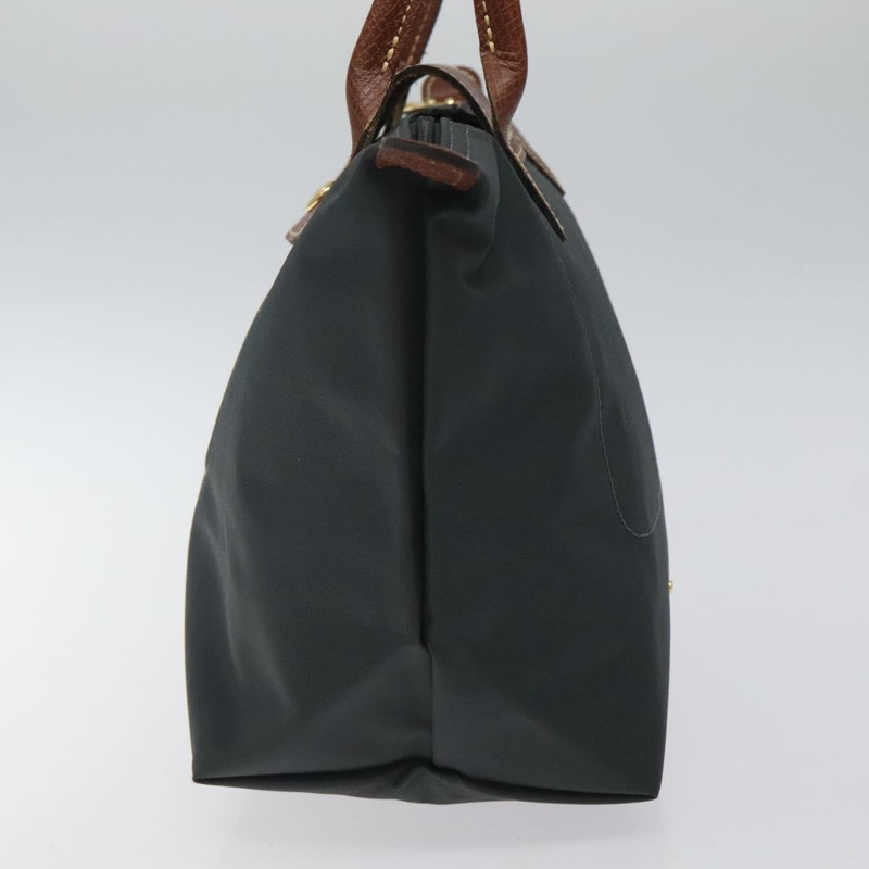 【日本直送】LONGCHAMP 手提包 尼龍皮革 灰色 金色 正品 124565-2