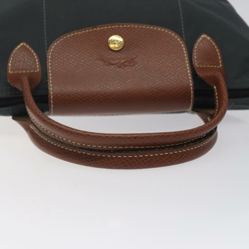 【日本直送】LONGCHAMP 手提包 尼龍皮革 灰色 金色 正品 124565-6