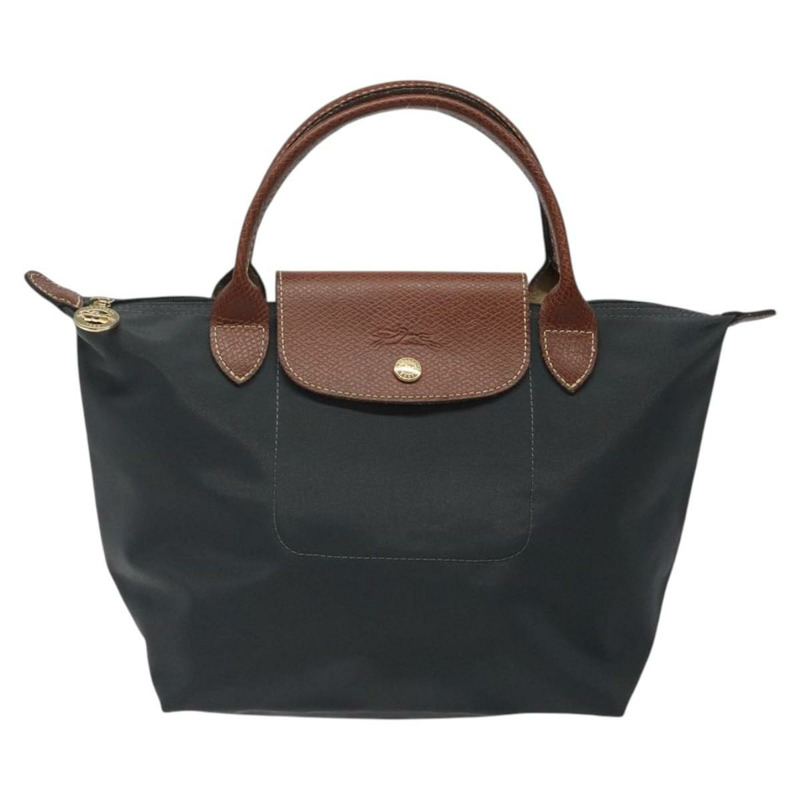 【日本直送】LONGCHAMP 手提包 尼龍皮革 灰色 金色 正品 124565-12