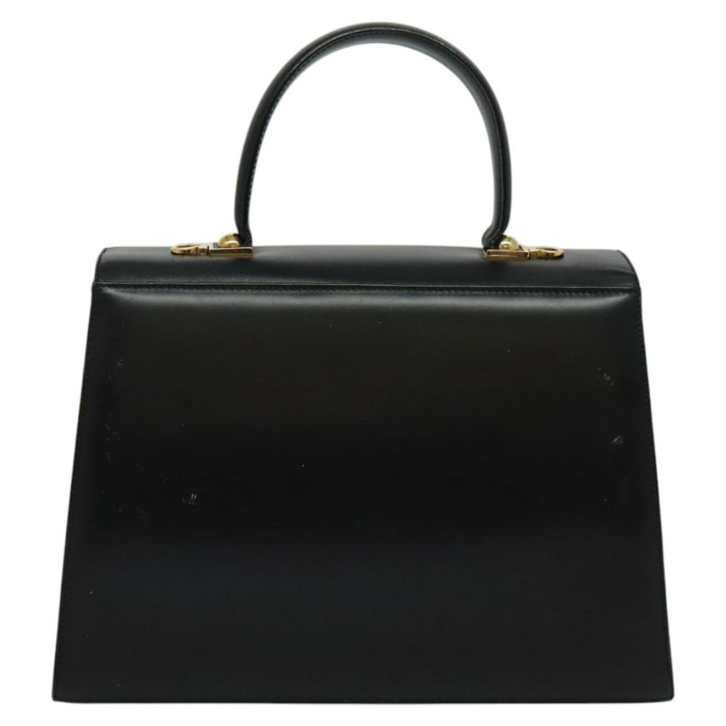 【日本直送】Salvatore Ferragamo Gancini 手提包 皮革 2 款 黑色 金色 正品 125372-1