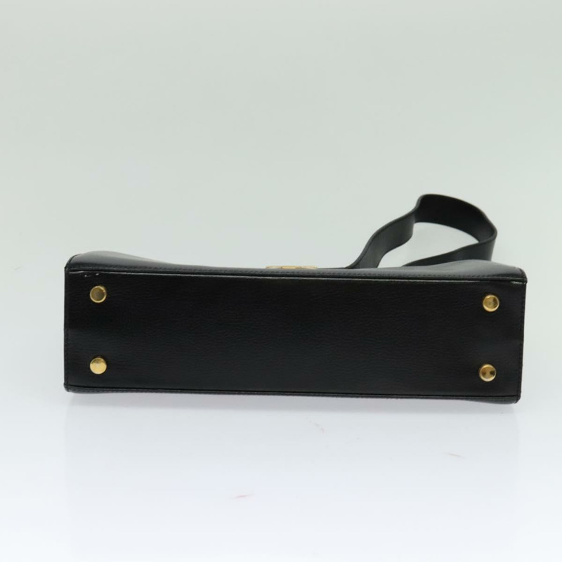 【日本直送】Salvatore Ferragamo Gancini 肩背包 皮革 黑金色 正品 MX418-4