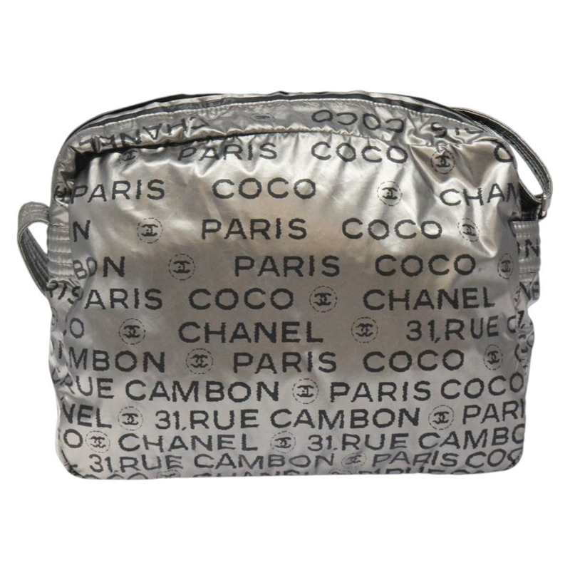 【日本直送】香奈兒 Unlimited 肩背包 尼龍 銀色 CC Auth 123569-1