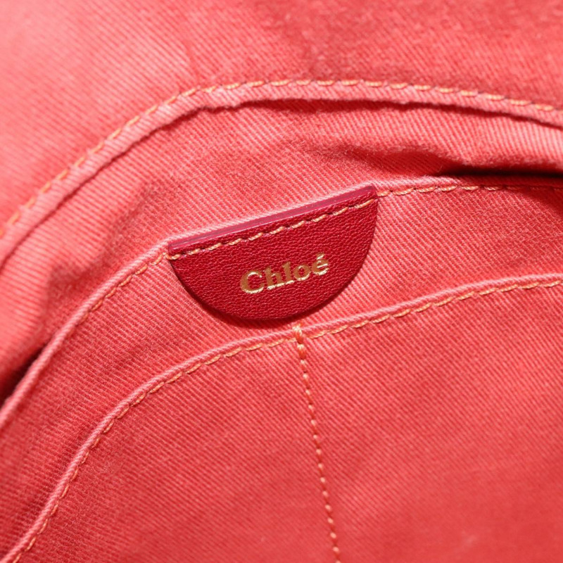 【日本直送】Chloe Angie 手提包 皮革 2 用 紅色 金色 正品 BA2421-18