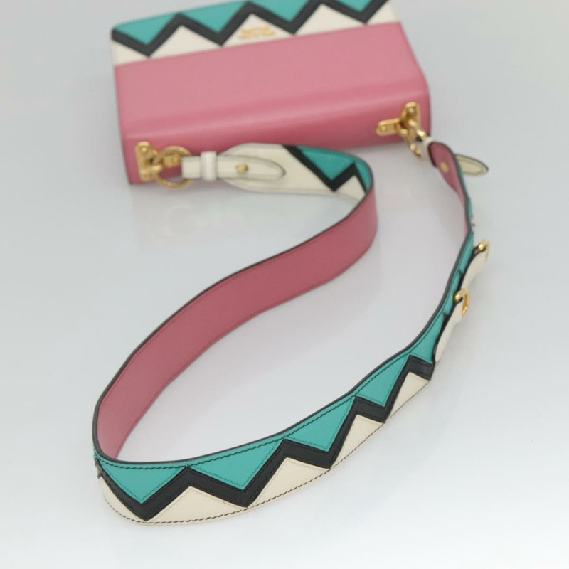 【日本直送】PRADA 粉紅色金色皮革肩背包 正品 124811-6