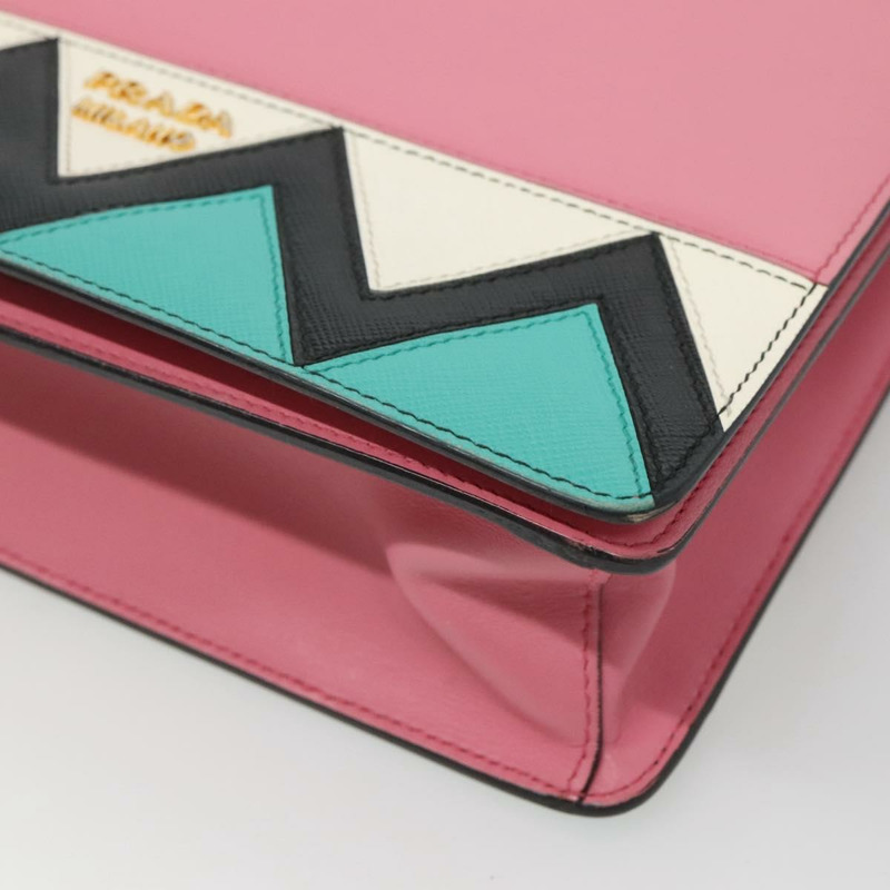 【日本直送】PRADA 粉紅色金色皮革肩背包 正品 124811-8