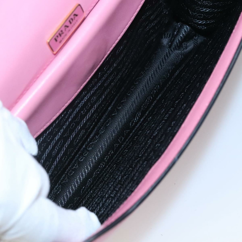 【日本直送】PRADA 粉紅色金色皮革肩背包 正品 124811-10