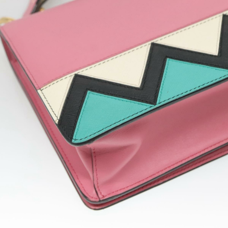 【日本直送】PRADA 粉紅色金色皮革肩背包 正品 124811-15