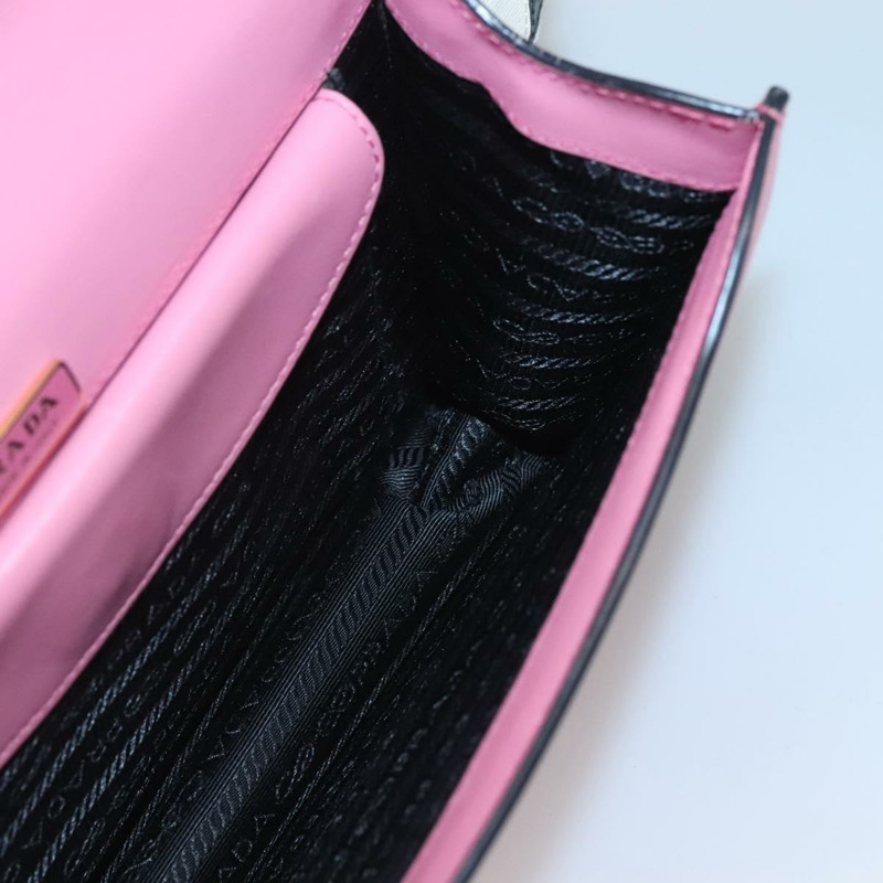 【日本直送】PRADA 粉紅色金色皮革肩背包 正品 124811-17