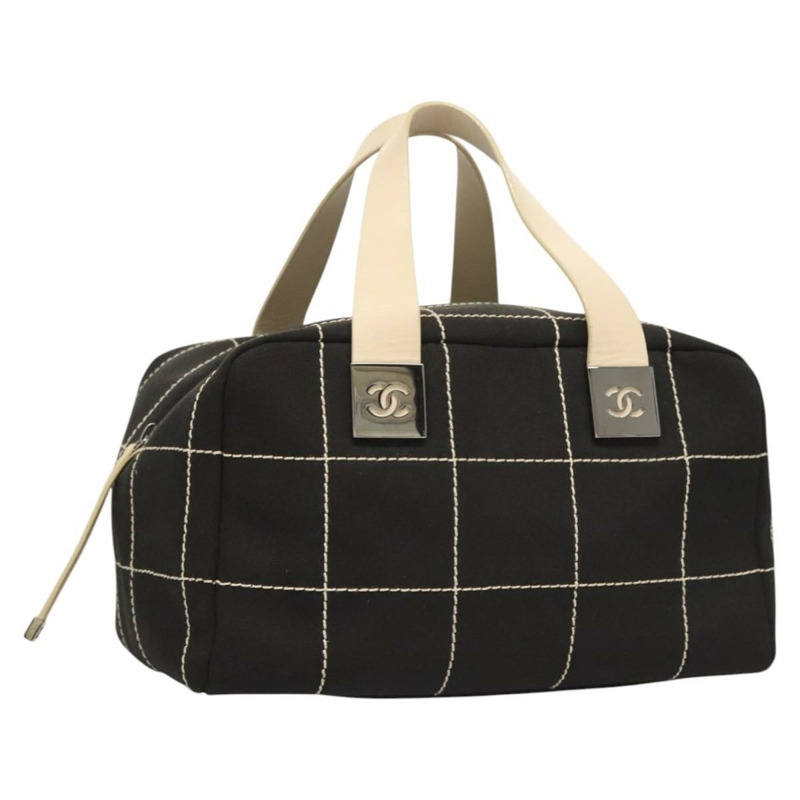 【日本直送】香奈兒 Choco Bar Line 手袋 帆布 黑色 CC 正品 SW800-0