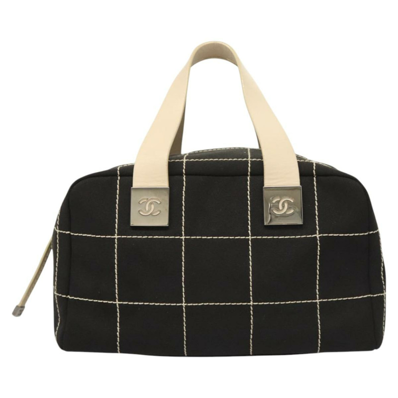 【日本直送】香奈兒 Choco Bar Line 手袋 帆布 黑色 CC 正品 SW800-12