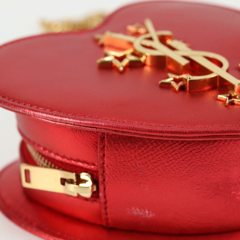 【日本直送】SAINT LAURENT 鏈條單肩包 皮革 紅金色 正品 BD2192M-10