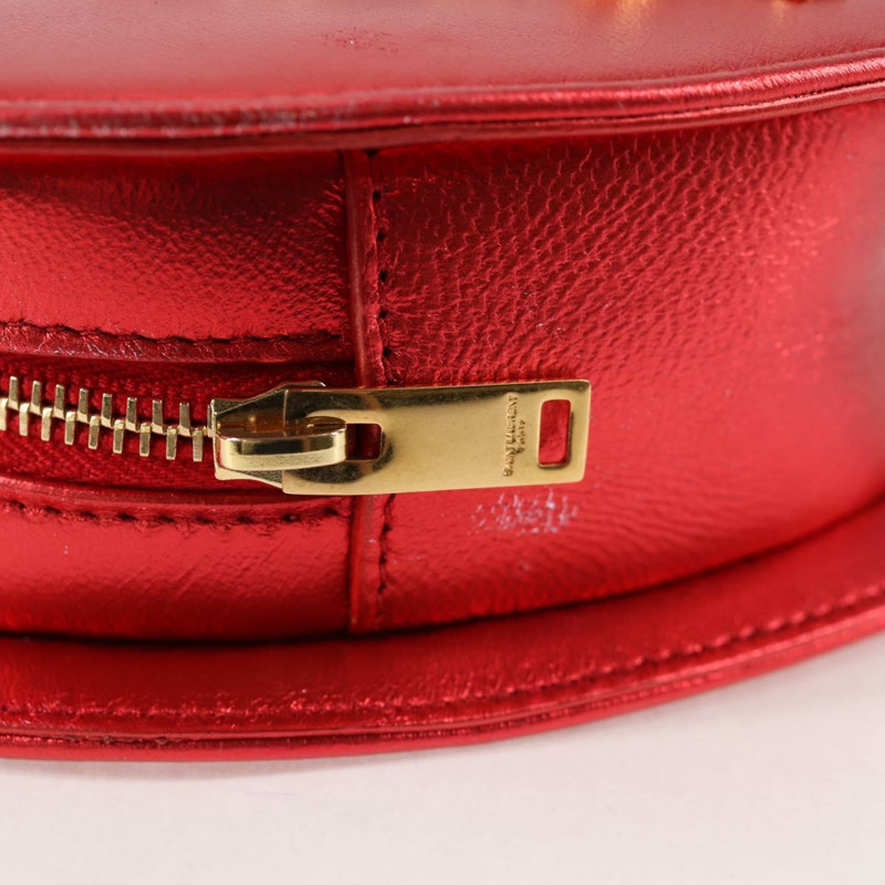 【日本直送】SAINT LAURENT 鏈條單肩包 皮革 紅金色 正品 BD2192M-15