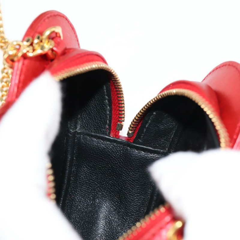 【日本直送】SAINT LAURENT 鏈條單肩包 皮革 紅金色 正品 BD2192M-18