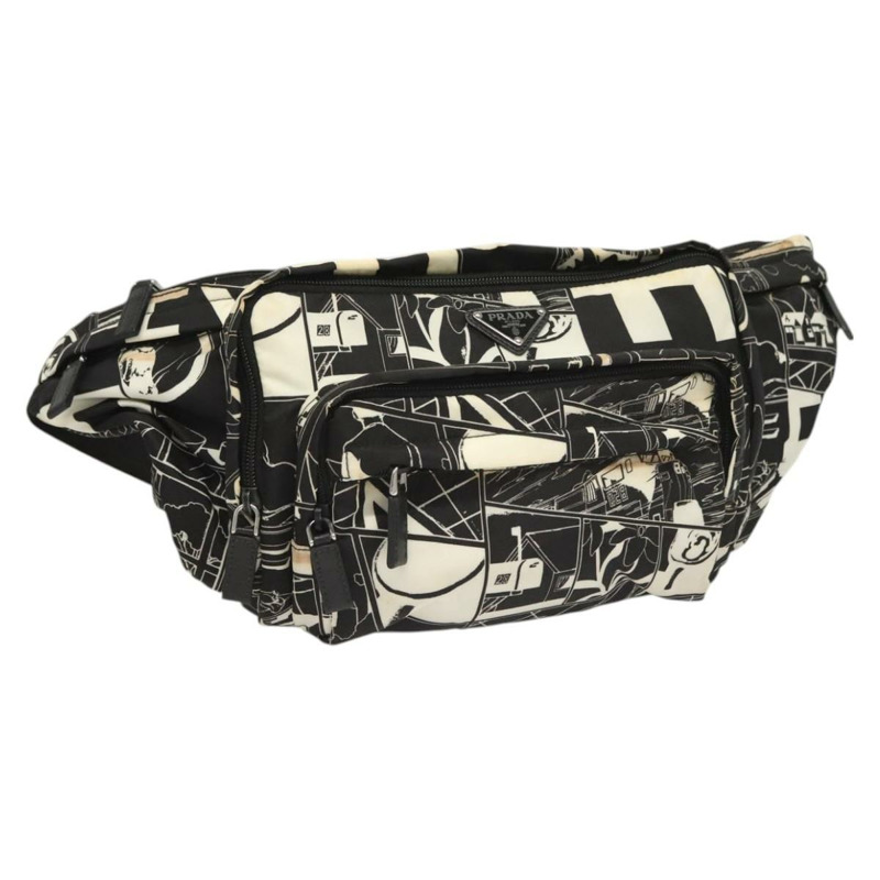 【日本直送】PRADA 單肩包 尼龍 黑色 銀色 正品 125913-0