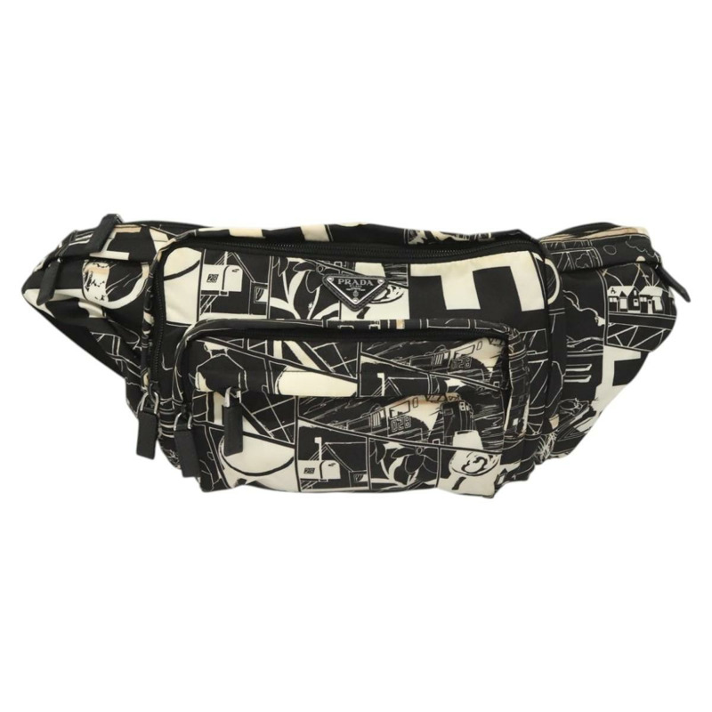 【日本直送】PRADA 單肩包 尼龍 黑色 銀色 正品 125913-12