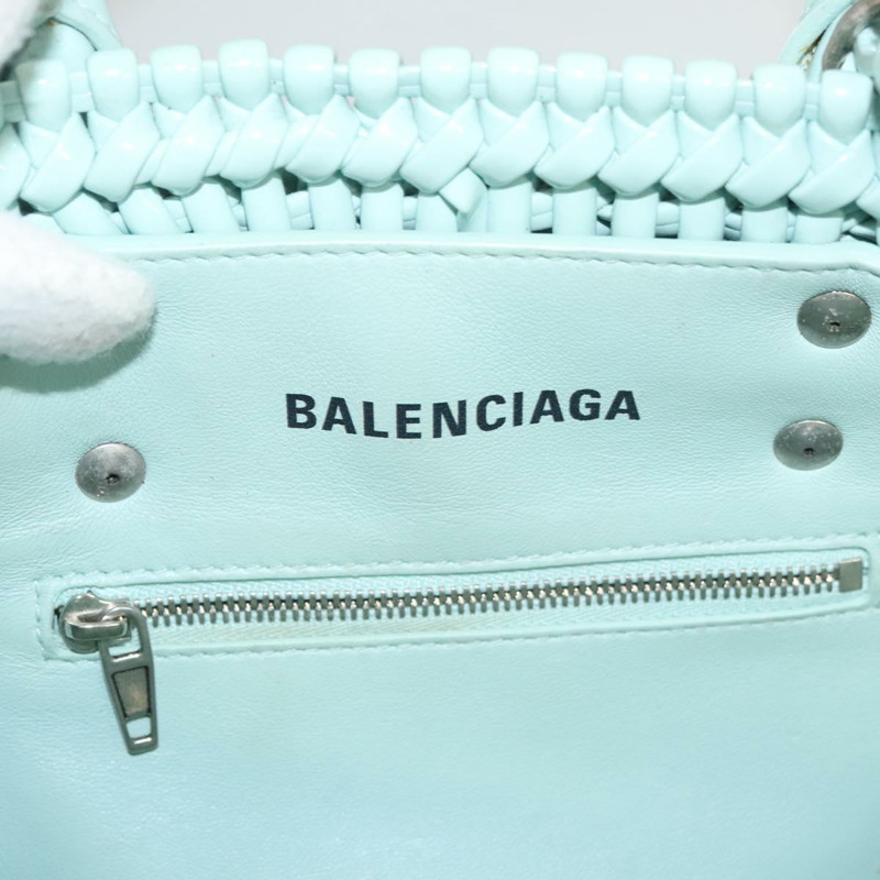 【日本直送】BALENCIAGA 手提包 乙烯基 2 用 綠色 銀色 正品 126258-18