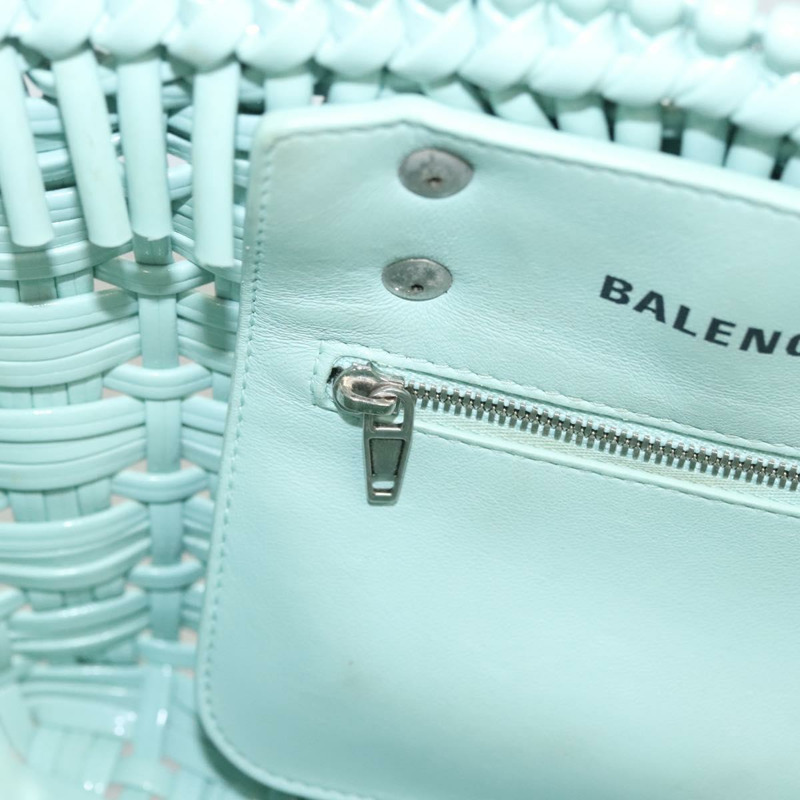 【日本直送】BALENCIAGA 手提包 乙烯基 2 用 綠色 銀色 正品 126258-21