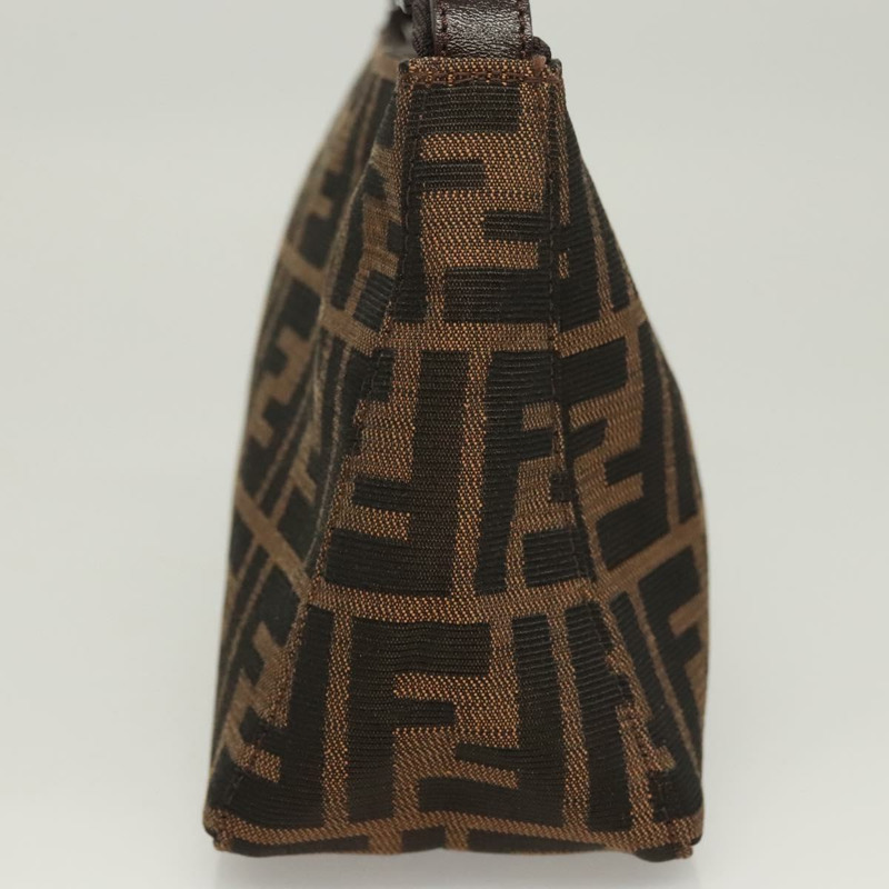 【日本直送】FENDI Zucca 帆布配件袋 黑棕色 正品 126177-2