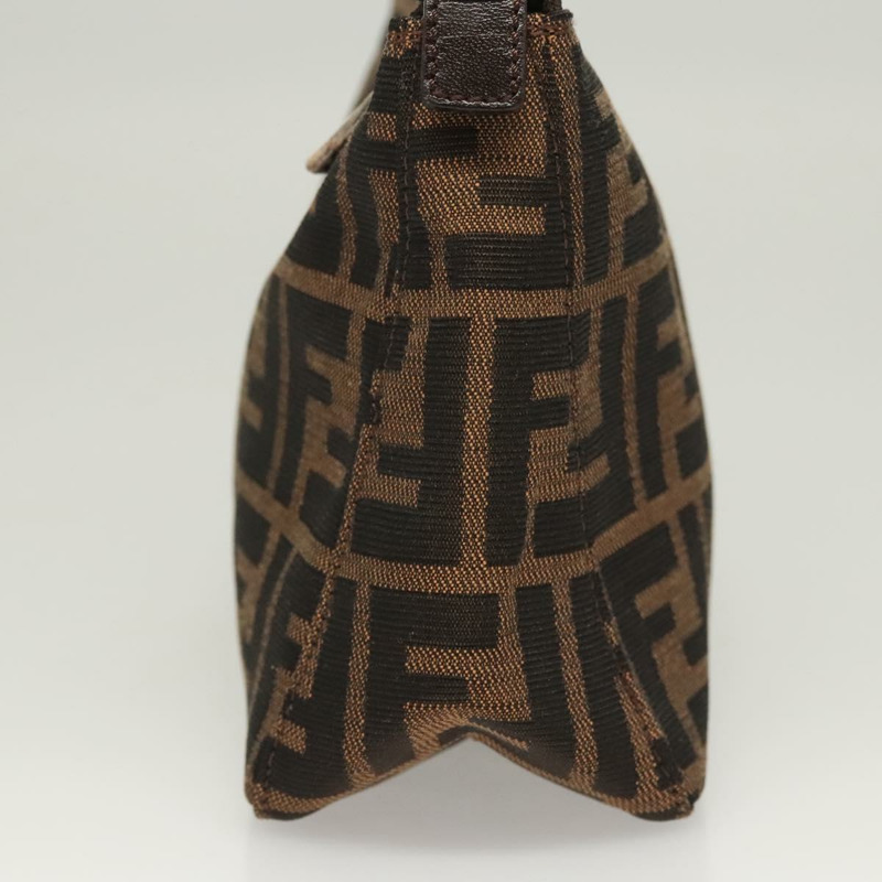 【日本直送】FENDI Zucca 帆布配件袋 黑棕色 正品 126177-3