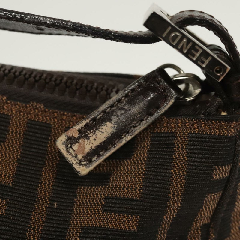 【日本直送】FENDI Zucca 帆布配件袋 黑棕色 正品 126177-9