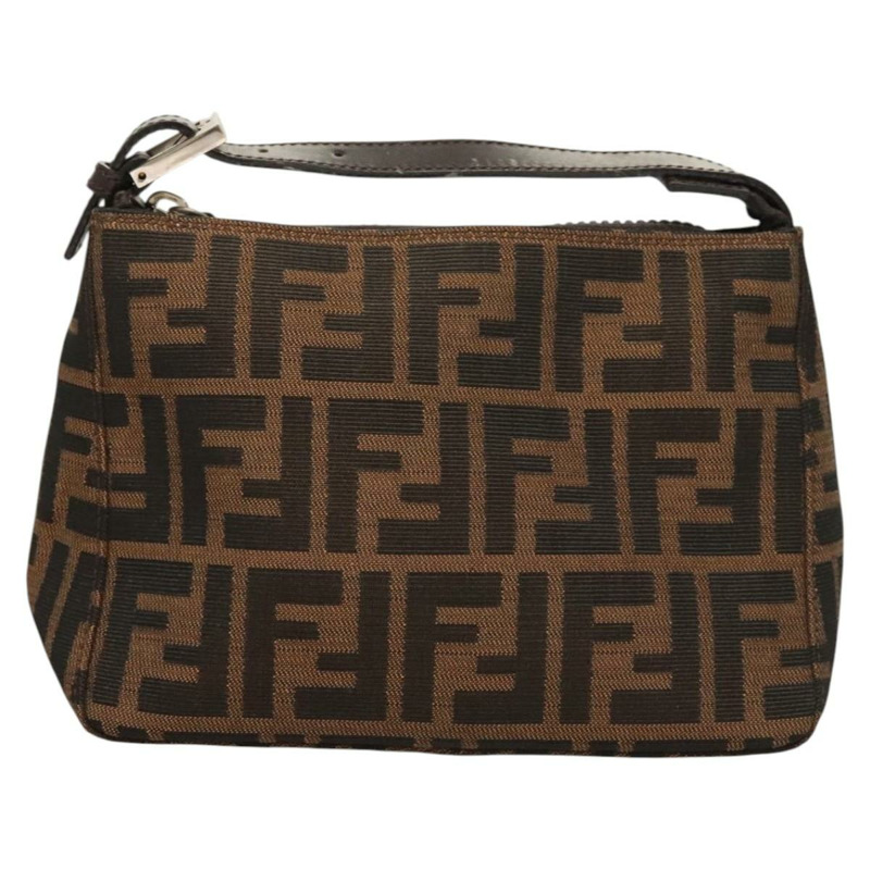 【日本直送】FENDI Zucca 帆布配件袋 黑棕色 正品 126177-12