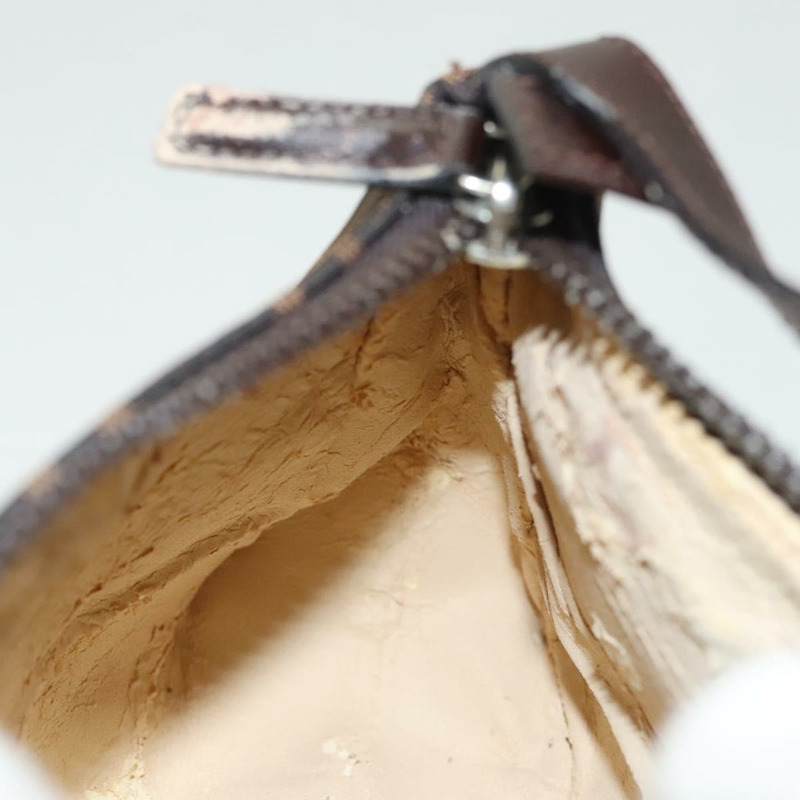 【日本直送】FENDI Zucca 帆布配件袋 黑棕色 正品 126177-17