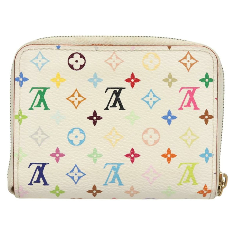 【日本直送】路易威登 Monogram Multicolor Zippy 零錢包 白色 M93741 LV Auth 121210-1