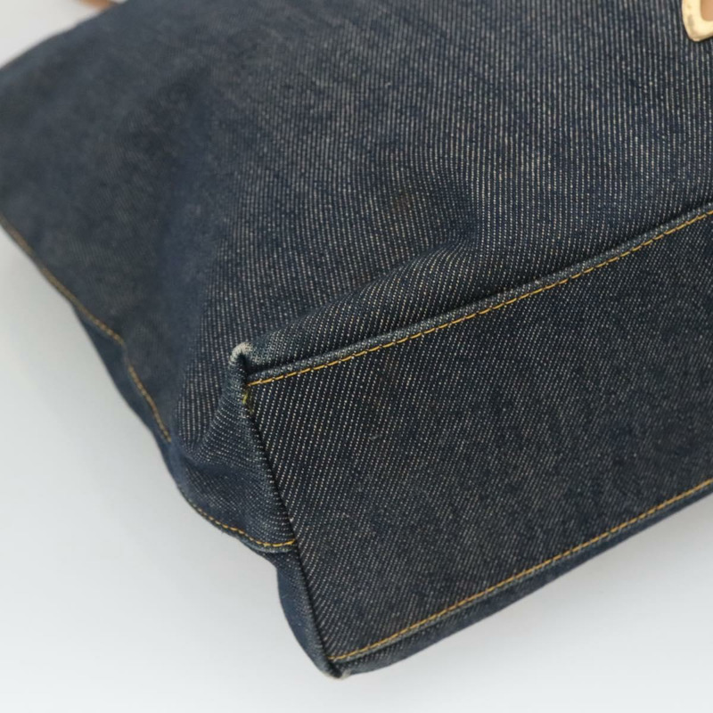 【日本直送】Christian Dior 托特包 牛仔布 海軍藍 金色 正品 118610-13