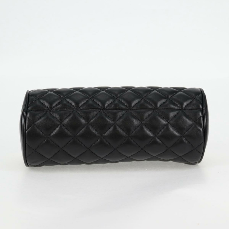 【日本直送】范思哲鏈條單肩包,黑色皮革,金色,正品,貨號118687A-4