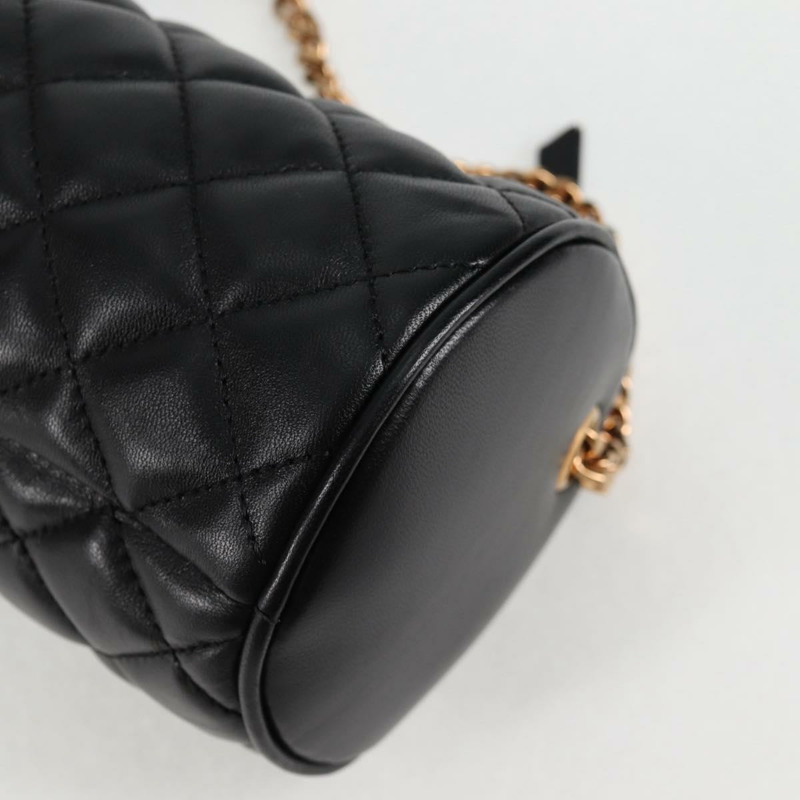 【日本直送】范思哲鏈條單肩包,黑色皮革,金色,正品,貨號118687A-16