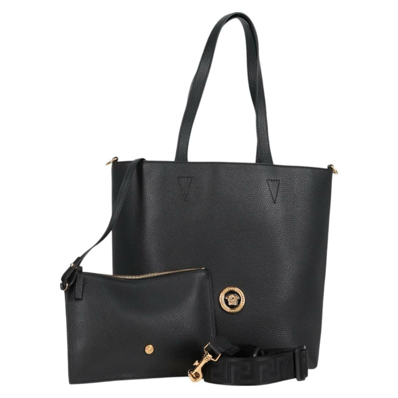 【日本直送】VERSACE 托特包 皮革 2 用 黑金 正品 118752M-0