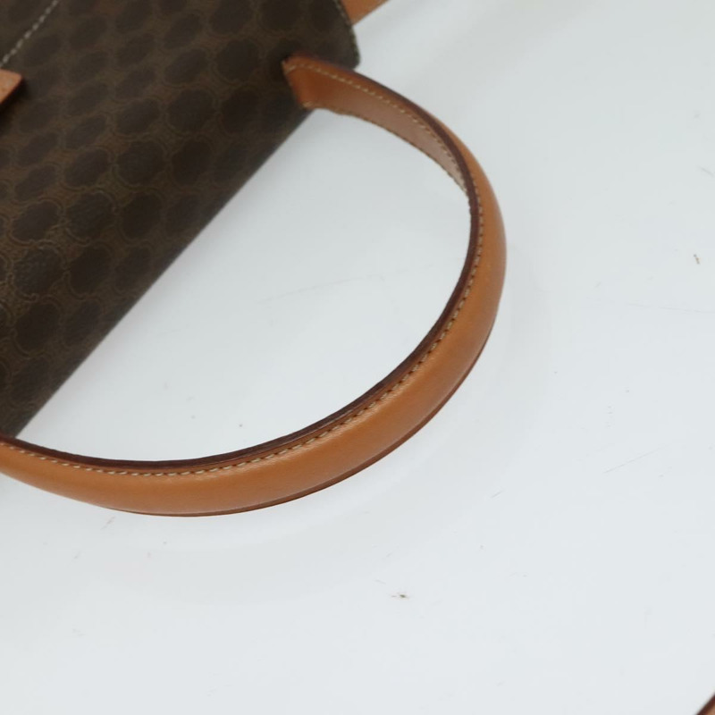 【日本直送】CELINE Macadam帆布手提包 PVC皮革 2way Brown Gold Auth 126107-6
