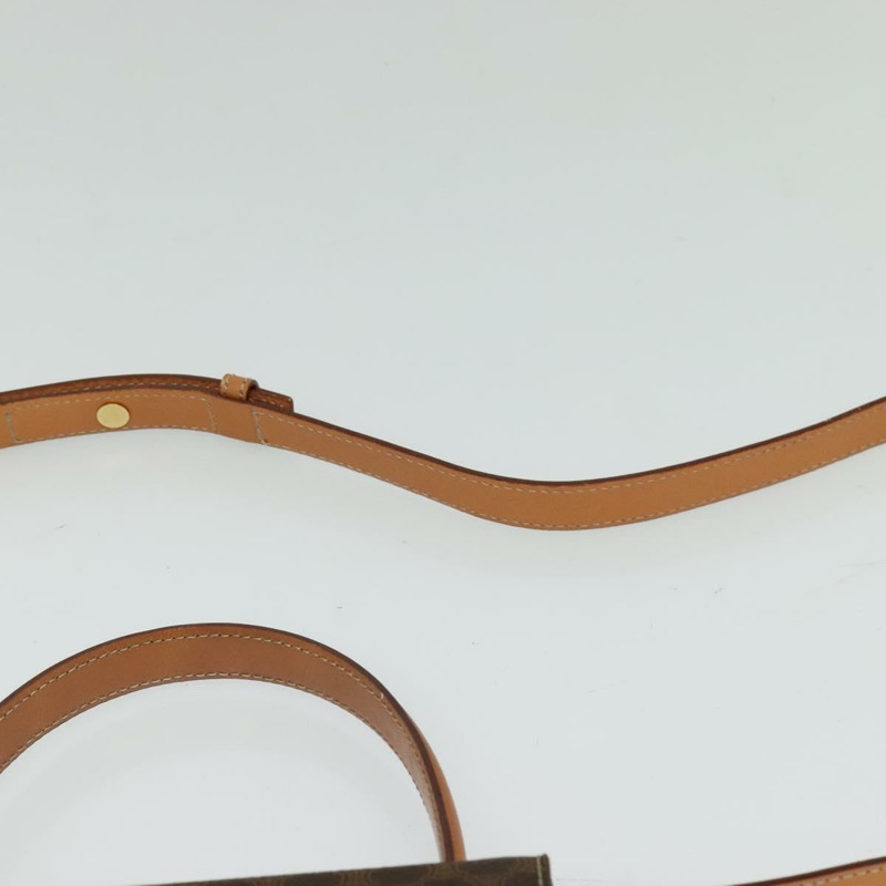 【日本直送】CELINE Macadam帆布手提包 PVC皮革 2way Brown Gold Auth 126107-9