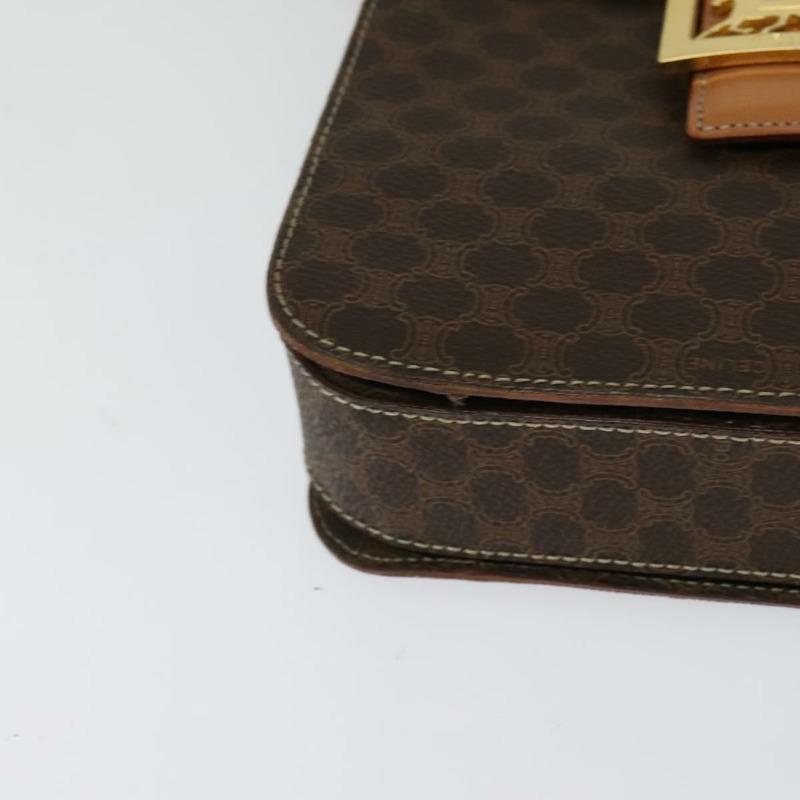 【日本直送】CELINE Macadam帆布手提包 PVC皮革 2way Brown Gold Auth 126107-11