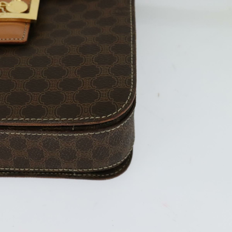 【日本直送】CELINE Macadam帆布手提包 PVC皮革 2way Brown Gold Auth 126107-12