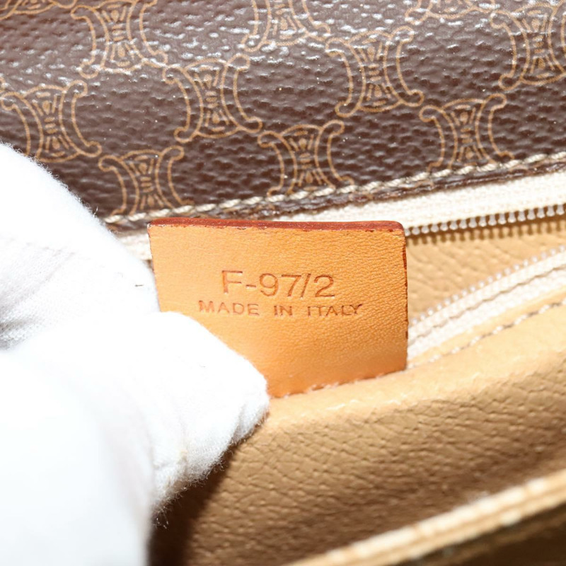 【日本直送】CELINE Macadam帆布手提包 PVC皮革 2way Brown Gold Auth 126107-24